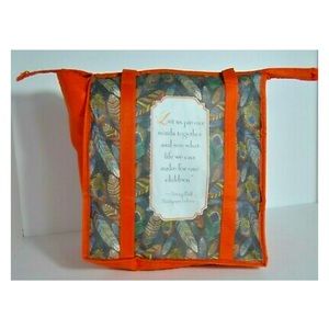 NWT Sitting Bull Hunkpapa Lakota Reusable Tote Bag Orange with Zipper